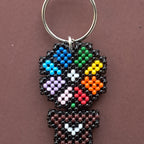 Rainbow Bloom" Beaded Keychain