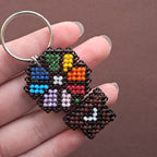 Rainbow Bloom" Beaded Keychain