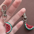 Summer Slice" Beaded Watermelon Keychain