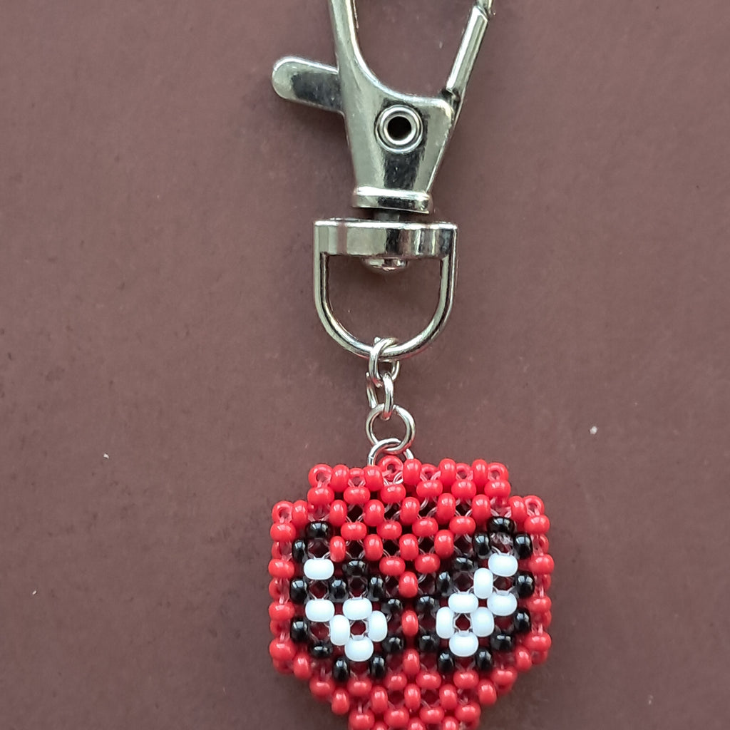 Spidey Style" Double-Sided Beaded Keychain