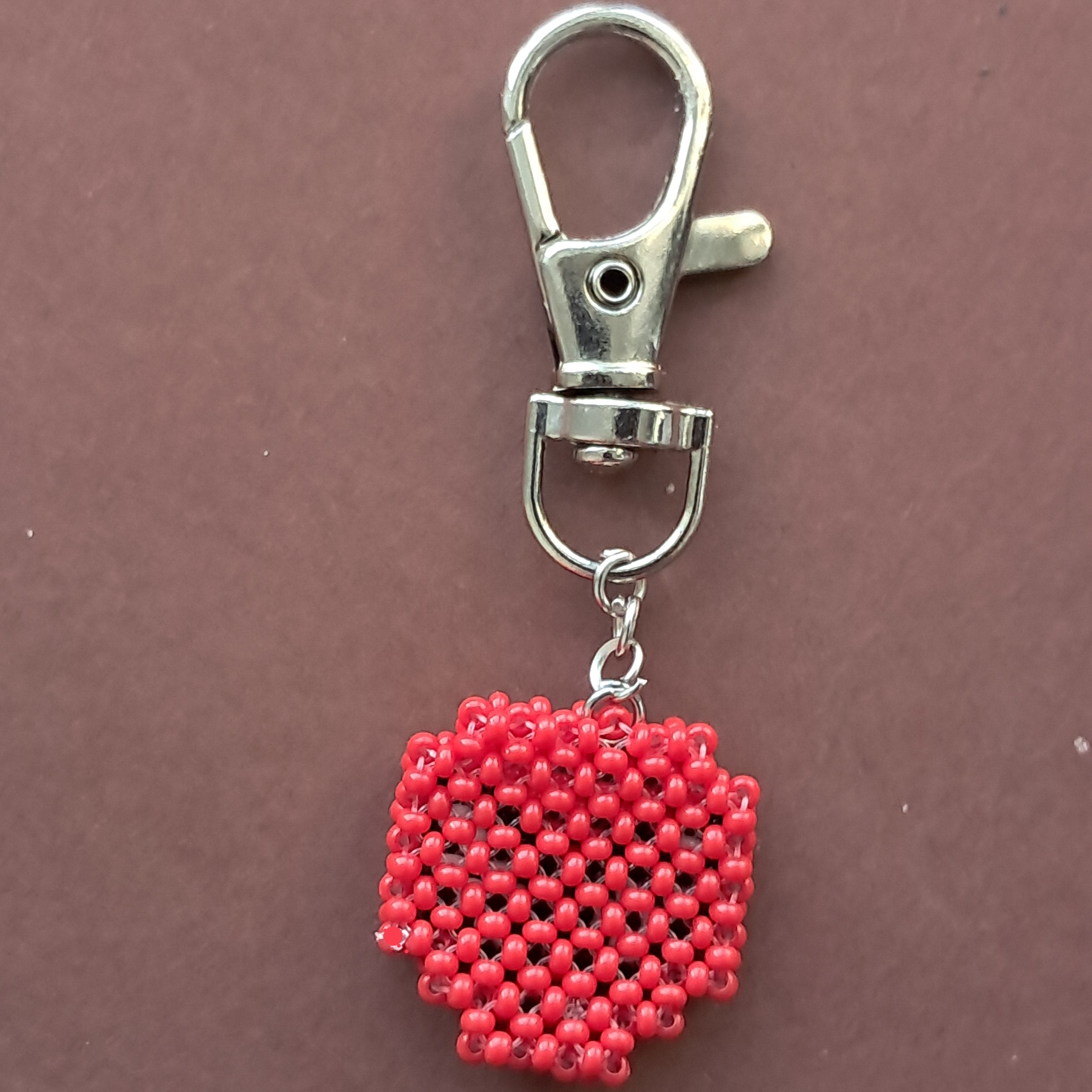 Spidey Style" Double-Sided Beaded Keychain