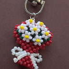 "Daisy Bow" Beaded Bag Charm & Keychain