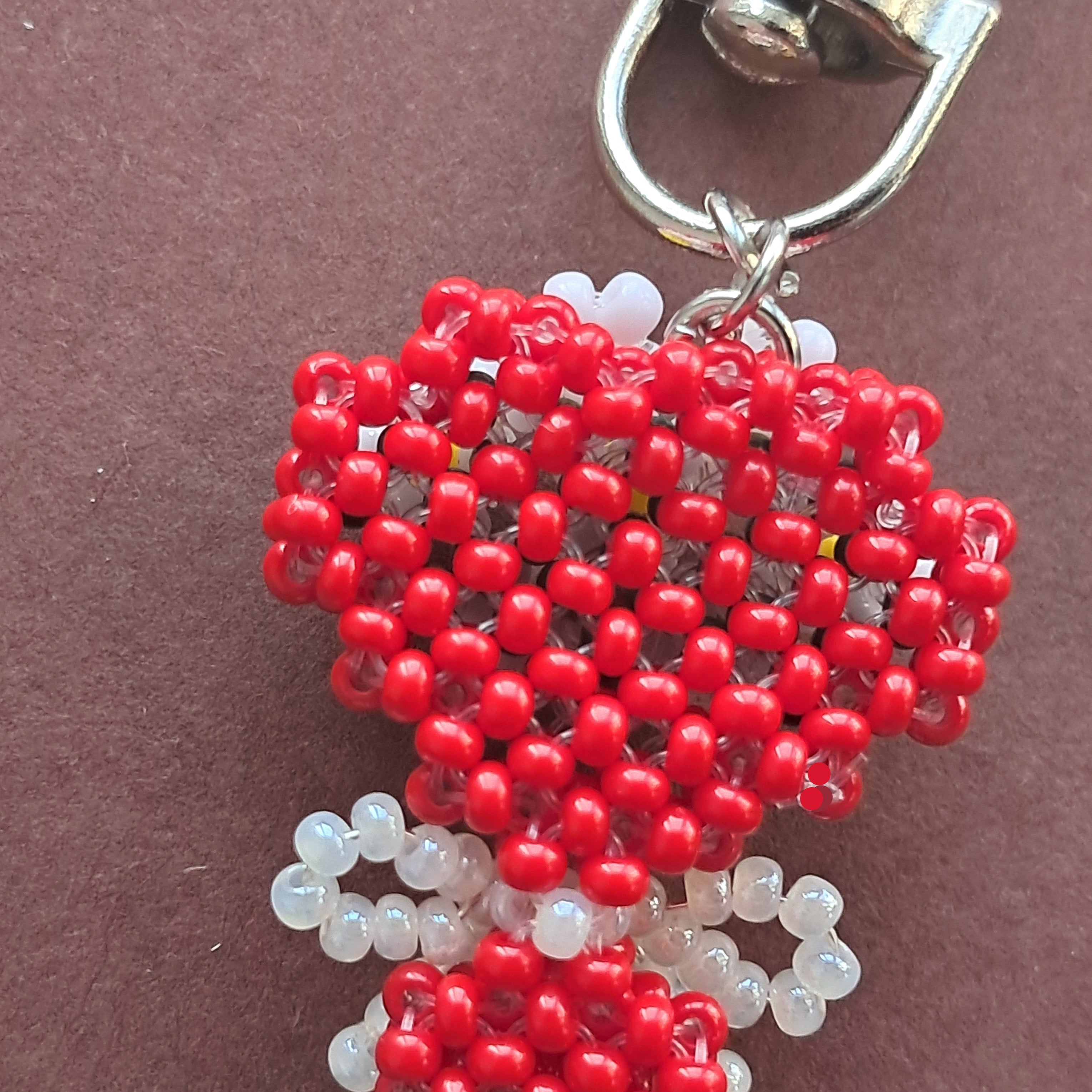 "Daisy Bow" Beaded Bag Charm & Keychain
