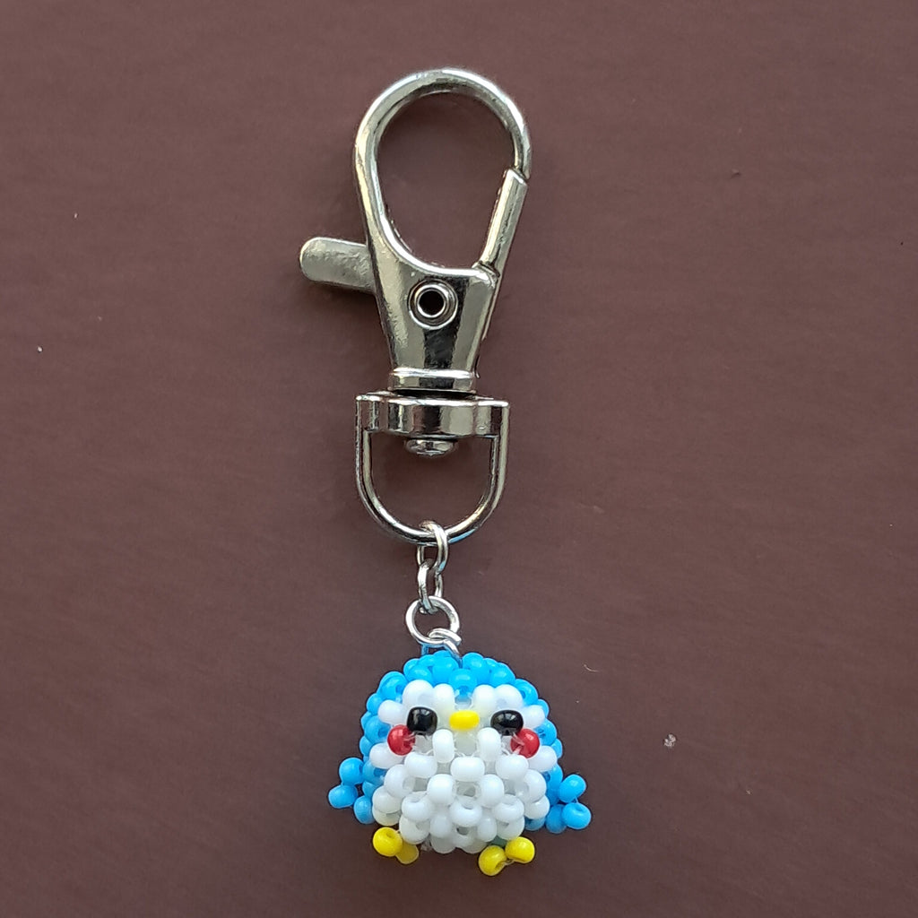 "Chubby Chick" 3D Beaded Penguin Keychain