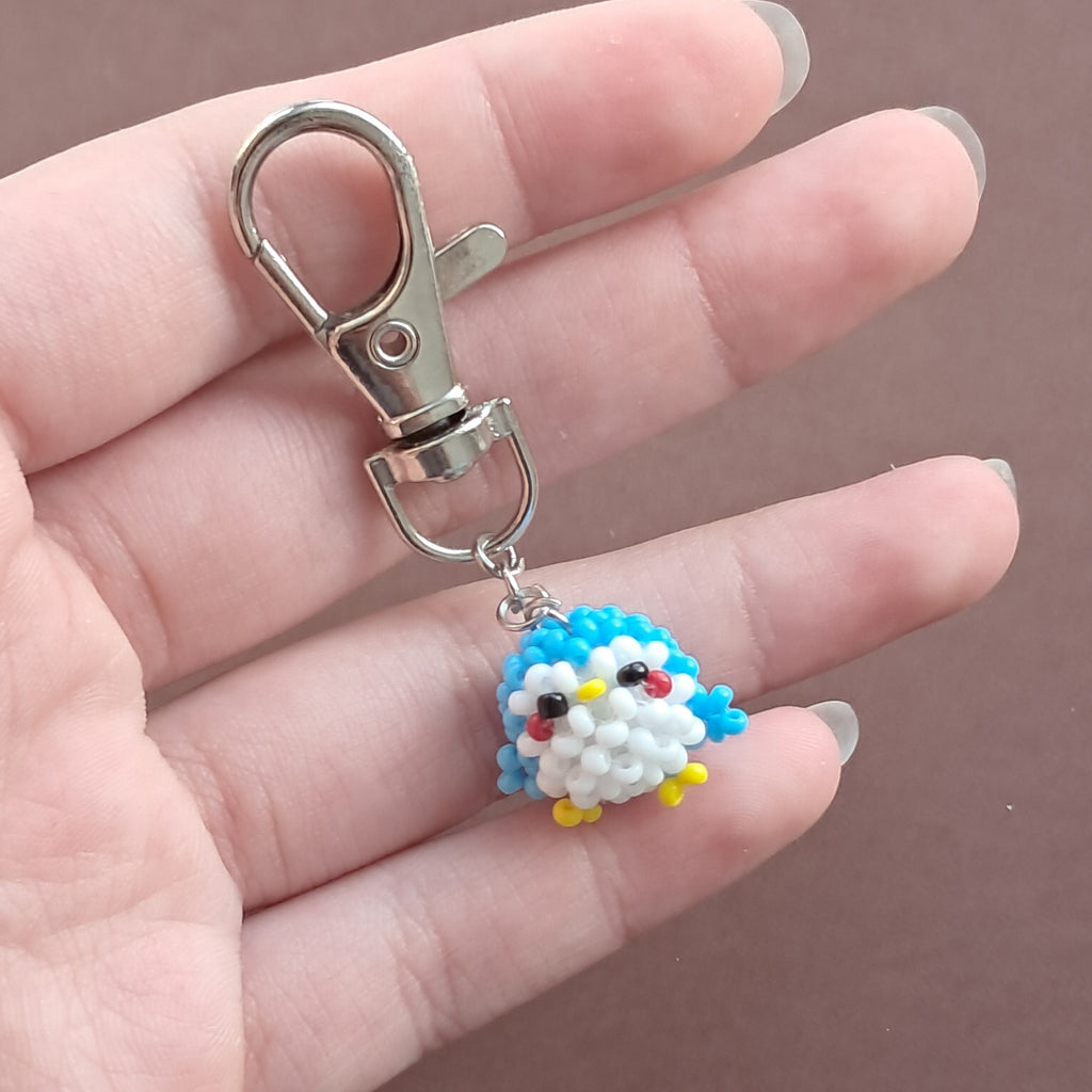 "Chubby Chick" 3D Beaded Penguin Keychain