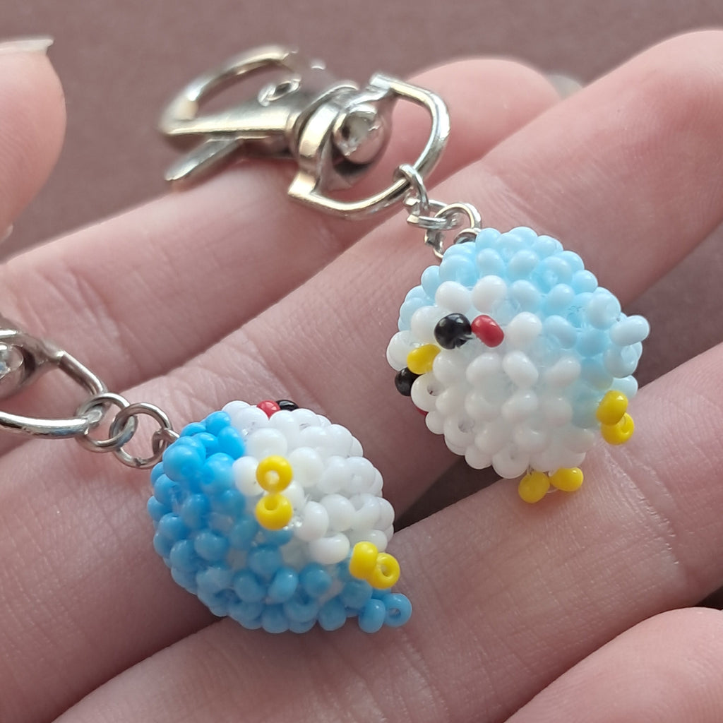 "Chubby Chick" 3D Beaded Penguin Keychain