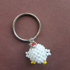 "Chick for a Better Life" 3D Beaded Chicken Keychain