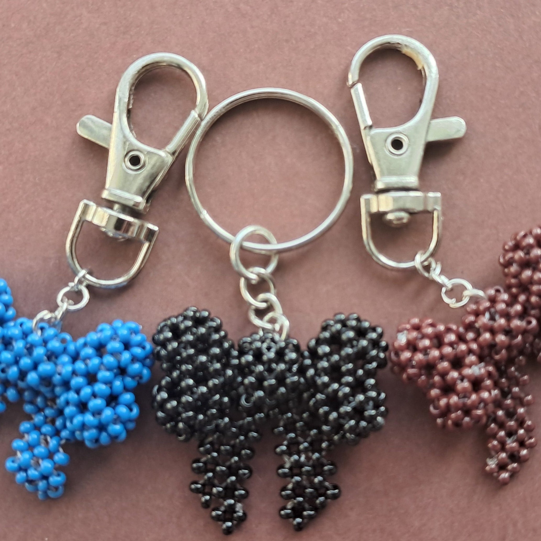 "The Interlocking Hearts" Beaded Bow Keychain & Bag Charm