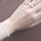 "Pure White" Beaded Bracelet & Ring Set