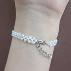 "Pure White" Beaded Bracelet & Ring Set
