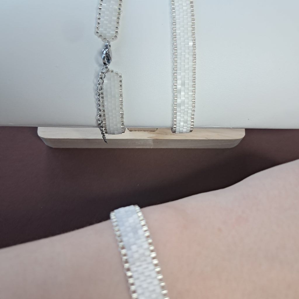 "Lumina Pearl" Handmade Miyuki Bead Cuff Bracelet & Ring Collection