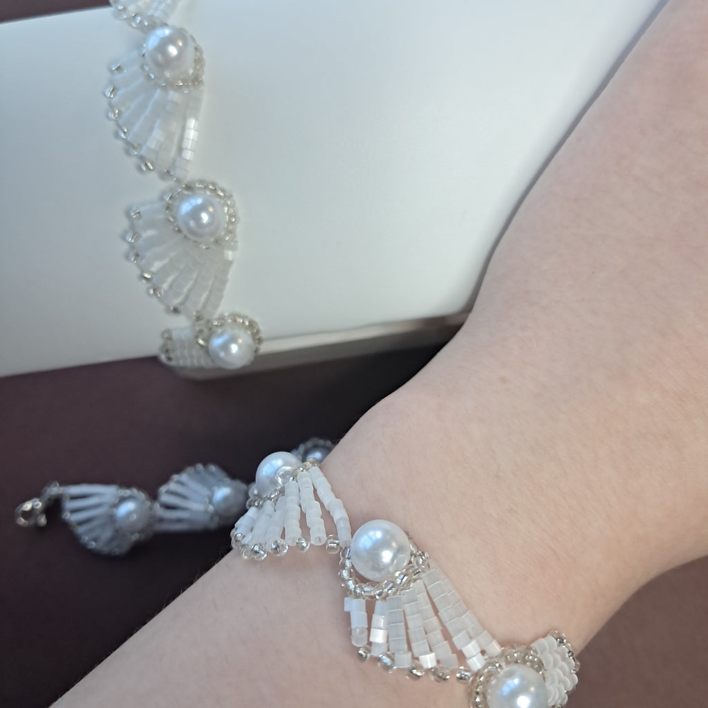 "Ocean Shell" Handmade Miyuki Bead Wave Bracelet & Ring Collection