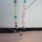 "Pastel Daisy" Handmade Miyuki Bead Flower Cord Bracelet