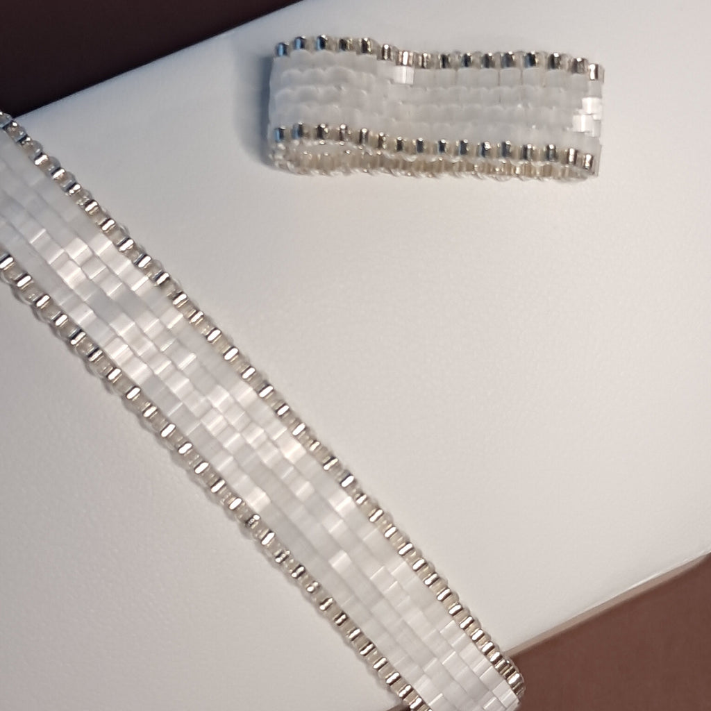 "Lumina Pearl" Handmade Miyuki Bead Cuff Bracelet & Ring Collection