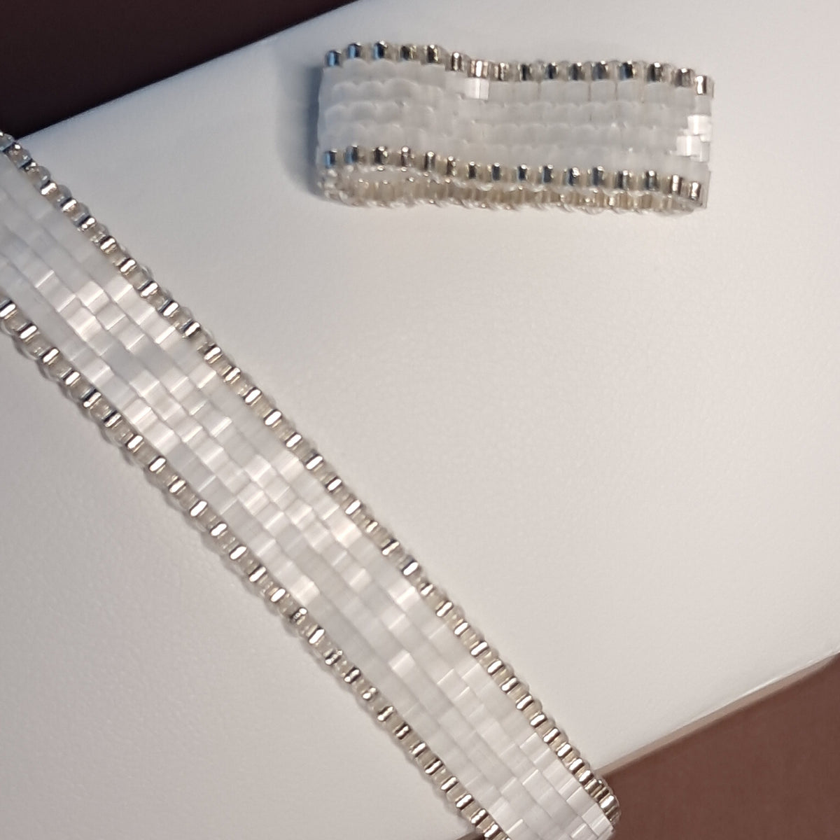 "Lumina Pearl" Handmade Miyuki Bead Cuff Bracelet & Ring Collection