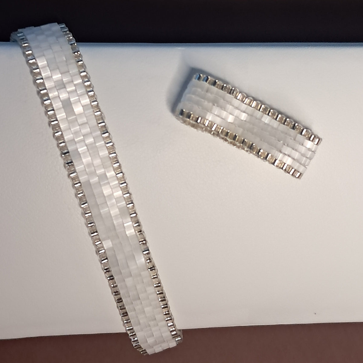 "Lumina Pearl" Handmade Miyuki Bead Cuff Bracelet & Ring Collection